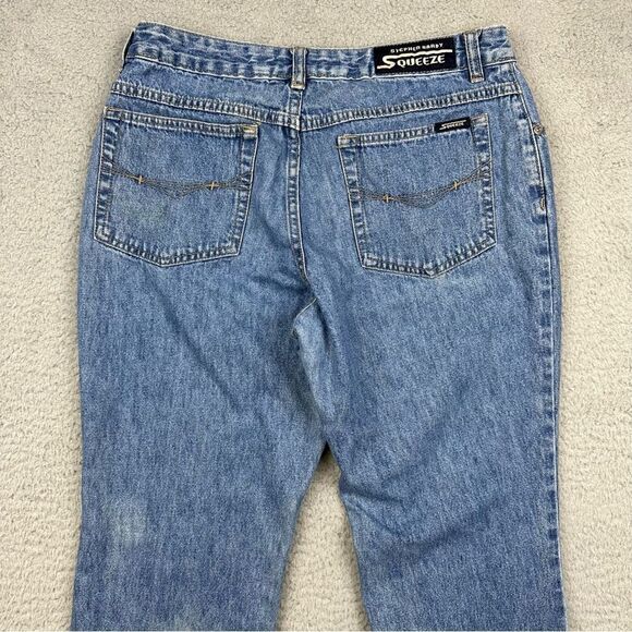 Stephen Hardy Squeeze Jeans Womens 11/12 Flare Leg Bellbottom Glitter Front Blue - Picture 6 of 16